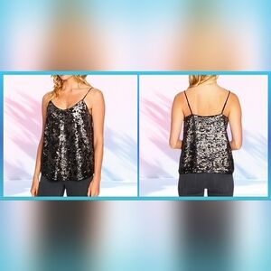 1.State Sequin TopCami Camisole Dramatic STATE Womens Cami Tank Top, Metalic